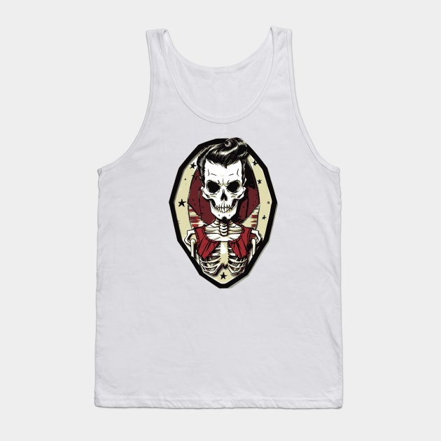 Fun Patriotic Rockabilly Skeleton Tank Top by CGI Studios